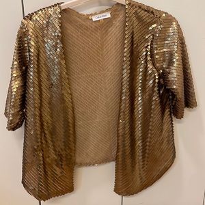 Calvin Klein gold sequin blazer
